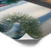 Winter Kardinal auf einem festlichen Geburtshaus Poster (Ecke)