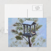 Winter Kardinal Besucher Postkarte (Vorne/Hinten)