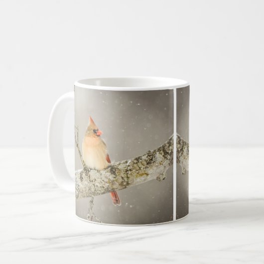 Winter Kardinal Bird-Tasse Kaffeetasse (Vorderseite Links)