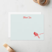 Winter Kardinal Danke Note Card Mitteilungskarte (Vorderseite/Rückseite Beispiel)