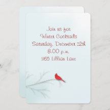 Winter-Kardinal-Editierbare Einladungskarte