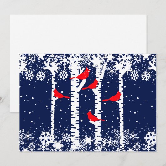 Winter-Kardinal Feiertagskarte (Vorne/Hinten)