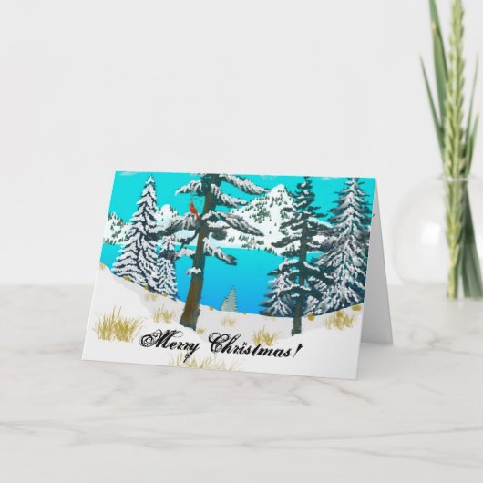 Winter Kardinal Feiertagskarte (Vorderseite)