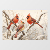 Winter-Kardinal Fensteraufkleber (Blatt)