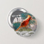 Winter Kardinal Festiv Button (Vorne & Hinten)