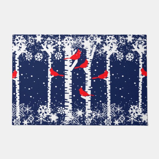 Winter-Kardinal Fußmatte (Vorderseite)