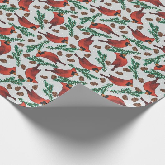 Winter-Kardinal Geschenkpapier (Ecke)