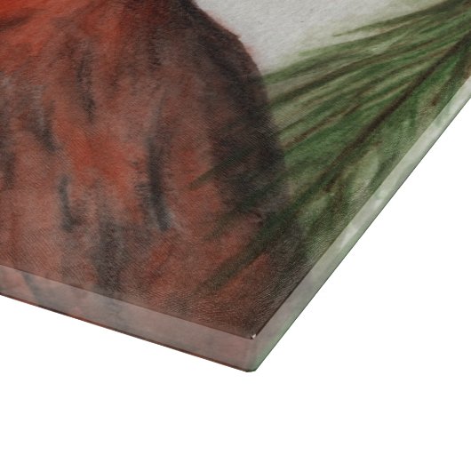 Winter-Kardinal-Glasschneidplatte Schneidebrett (Ecke)