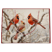 Winter-Kardinal Große Geschenktüte (Vorderseite)