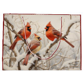 Winter-Kardinal Große Geschenktüte (Rückseite)