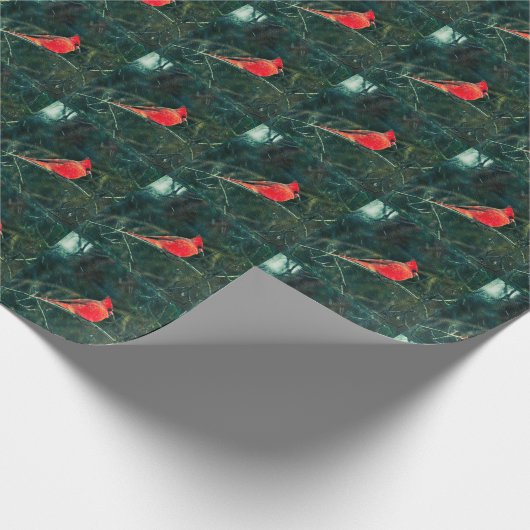 Winter-Kardinal im Schneesturm - Verbessert Geschenkpapier (Ecke)