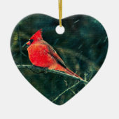 Winter-Kardinal im Schneesturm - Verbessert Keramik Ornament (Vorne)