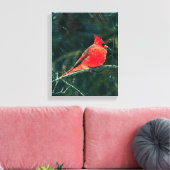 Winter-Kardinal im Schneesturm - Verbessert Leinwanddruck (Insitu (Wohnzimmer))