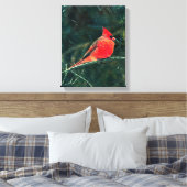 Winter-Kardinal im Schneesturm - Verbessert Leinwanddruck (Insitu (Schlafzimmer))