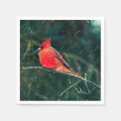 Winter-Kardinal im Schneesturm - Verbessert Serviette (Vorderseite)