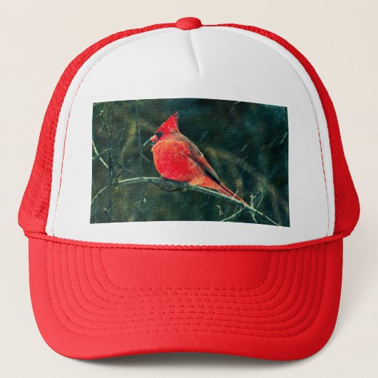 Winter-Kardinal im Schneesturm - Verbessert Truckerkappe (Vorderseite)