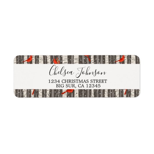 Winter-Kardinal in Birkenbäumen (Vorne)