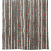 Winter-Kardinal in Birkenbäumen Duschvorhang (Vorderseite)