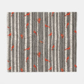 Winter-Kardinal in Birkenbäumen Fleecedecke (Vorderseite (Horizontal))