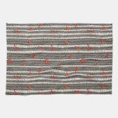 Winter-Kardinal in Birkenbäumen Geschirrtuch (Horizontal)