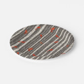 Winter-Kardinal in Birkenbäumen Pappteller (Schrägansicht)