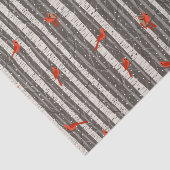 Winter-Kardinal in Birkenbäumen Seidenpapier (Ausschnitt)