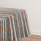 Winter-Kardinal in Birkenbäumen Tischdecke (Beispiel)