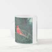 Winter Kardinal in Snowstorm Mattierte Tasse verbe (Vorderseite Links)