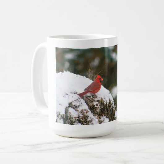 Winter Kardinal Kaffee Tasse (Vorderseite Links)