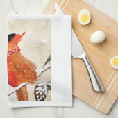 Winter Kardinal Küchentuch (Viertel Falte)