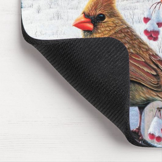 Winter-Kardinal Mousepad (Ecke)