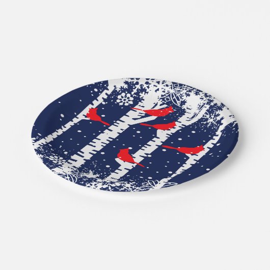 Winter-Kardinal Pappteller (Schrägansicht)