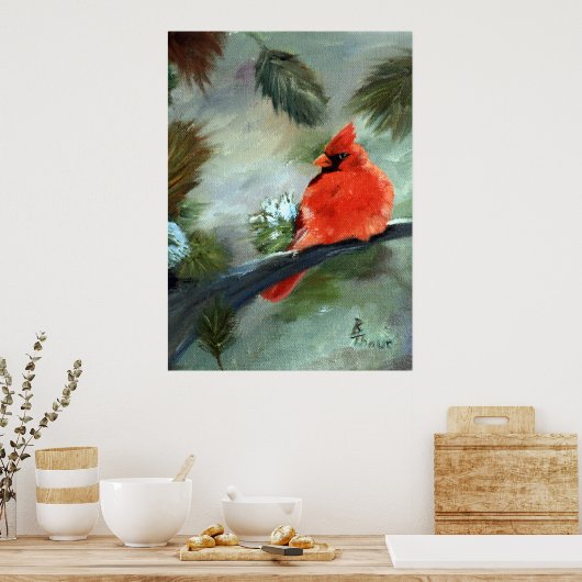 Winter Kardinal Poster (Küche)