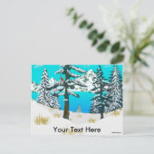 Winter Kardinal Postkarte (Stehend Vorderseite)