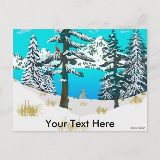 Winter Kardinal Postkarte (Vorderseite)