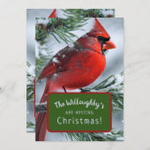 Winter Kardinal RIP Weihnachtsfeier Einladung (Vorne/Hinten)