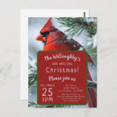 Winter Kardinal RIP Weihnachtsfeier Postkarte (Vorne/Hinten)