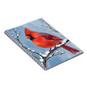 Winter-Kardinal-Rotvogel-Aquarellmalerei Notizblock (Rechte Seite)