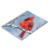 Winter-Kardinal-Rotvogel-Aquarellmalerei Notizblock (Linke Seite)