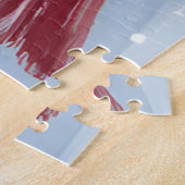 Winter-Kardinal-Rotvogel-Aquarellmalerei Puzzle (Seite)