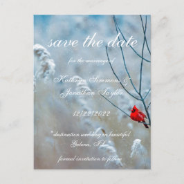 Winter Kardinal Save the Date Einladung Postkarte