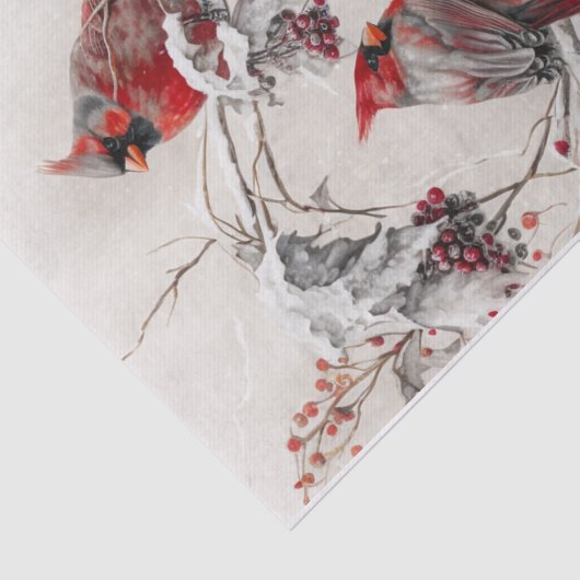 Winter-Kardinal Seidenpapier (Ausschnitt)