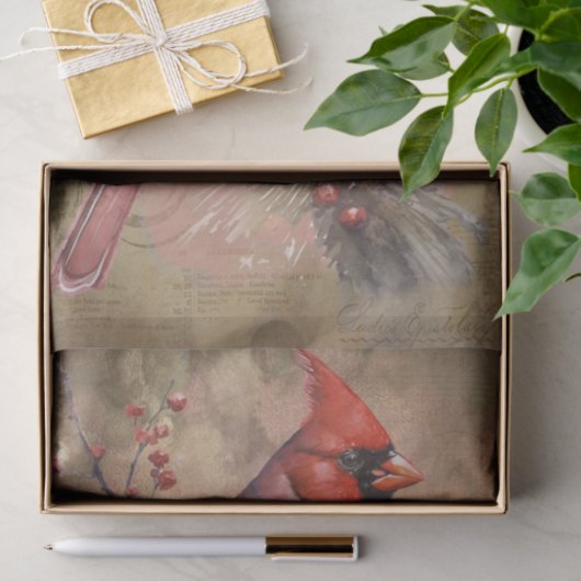 Winter Kardinal Seidenpapier (Geschenk)