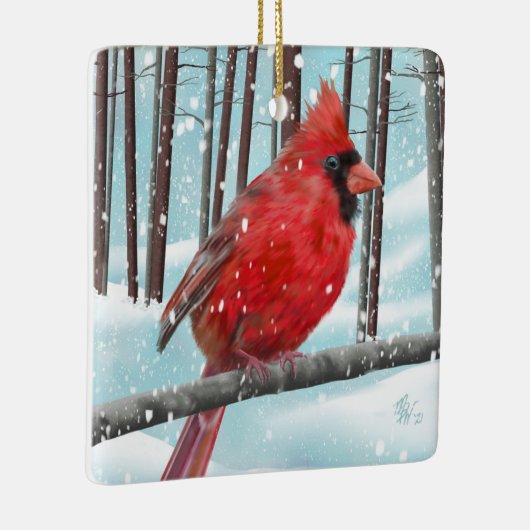 Winter Kardinal Square Ornament (Rechts)
