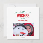 Winter Kardinal Square Weihnachtskarte Feiertagskarte (Rückseite)