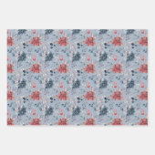 Winter Kardinal und Florals Weihnachten Geschenkpapier Set (Vorderseite 3)