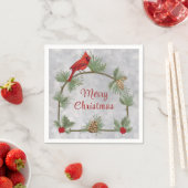 Winter Kardinal und Pines Papier Napkin Serviette (Beispiel)