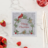 Winter Kardinal und Pines Papier Napkin Serviette (Beispiel)