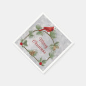 Winter Kardinal und Pines Papier Napkin Serviette (Ecke)
