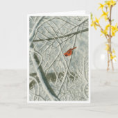 Winter Kardinal Watercolor_3 Karte (Gelbe Blume)